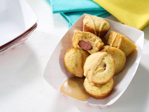 Mini Corn Dog Muffins with Creole Mustard Sauce