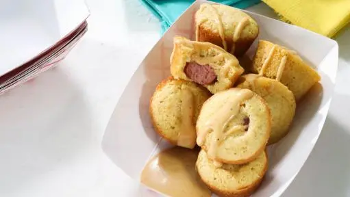 Mini Corn Dog Muffins with Creole Mustard Sauce