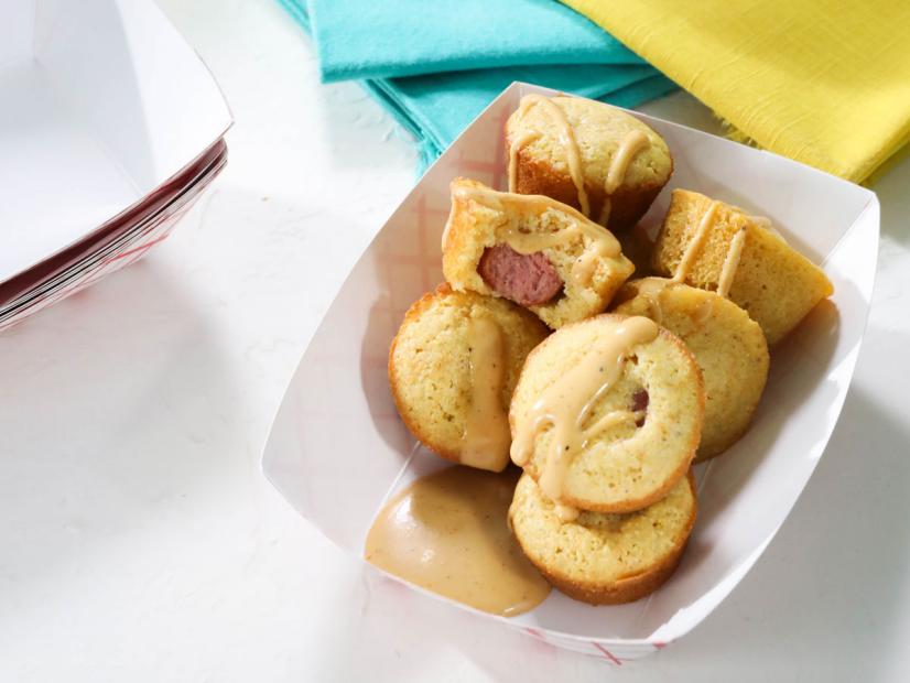 Mini Corn Dog Muffins with Creole Mustard Sauce Recipe Kardea Brown Food Network