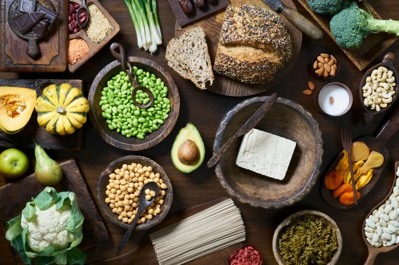 Focus on Fiber-aim to have at least two servings of fiber-rich foods at each meal and one for snacks.  Julie Lee, MS, RD, CDN, campus dietitian at Binghamton University recommends having at least two servings of fiber-rich foods at each meal and one for snacks. By focusing on how much fiber you eat, Lee says you’ll naturally increase the amount of nutrient-dense foods you eat and likely hit several other nutrition goals (such as eat less sodium and less sugar). “Fiber-rich foods include fruits, vegetables, beans, nuts and seeds, and whole grains, like oatmeal and brown rice,” says Lee. “Not only does fiber help with bowel regularity, it keeps us full between meals and stabilizes blood sugars to provide a steady stream of energy throughout the day.”  