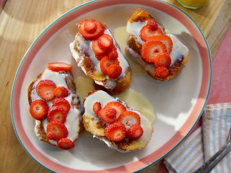 Strawberries and Cream Stuffed French Toast