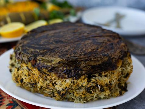Sabzi Polo with Lettuce Tahdig