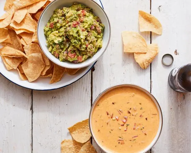 Grilled Guacamole And Grilled Queso Dip Recipe Food Network Kitchen