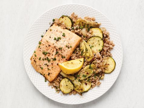 Arctic Char with Artichokes and Zucchini