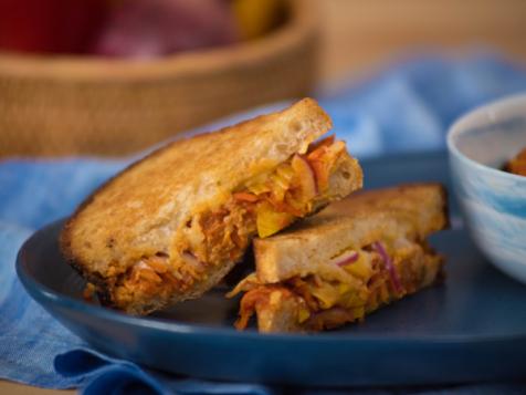 Chakalaka and Cheddar Braaibroodjies (Grilled Cheese Sandwich)