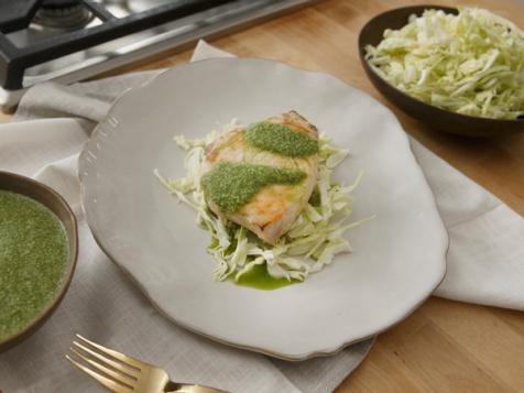 Swordfish with Somali Cilantro and Green Chile Pepper Sauce