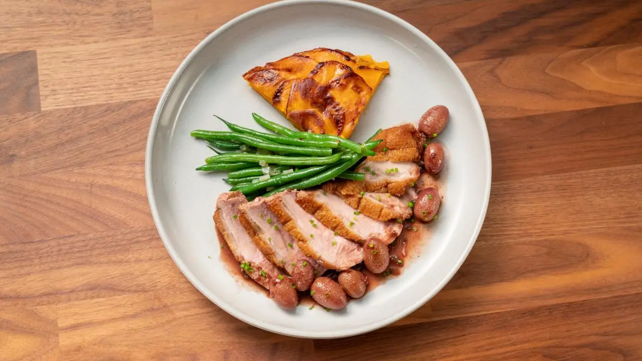 Seared Duck Breast with Roasted Grape Sauce