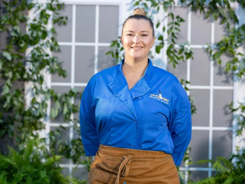 Chef Kristen Harlach, as seen on Chopped: Martha's Rules, Season 49