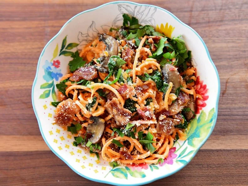 Ree's Sweet Potato and Mushroom Carbonara From The Pioneer Woman