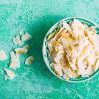 Dried Coconut flakes in a bowl
