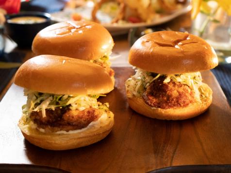 Pickle-Brined Fried Chicken Sandwiches with Pickle Slaw