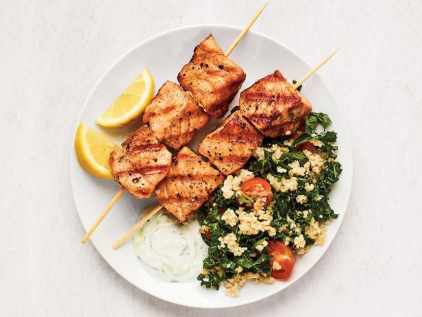 Salmon kebabs hotsell