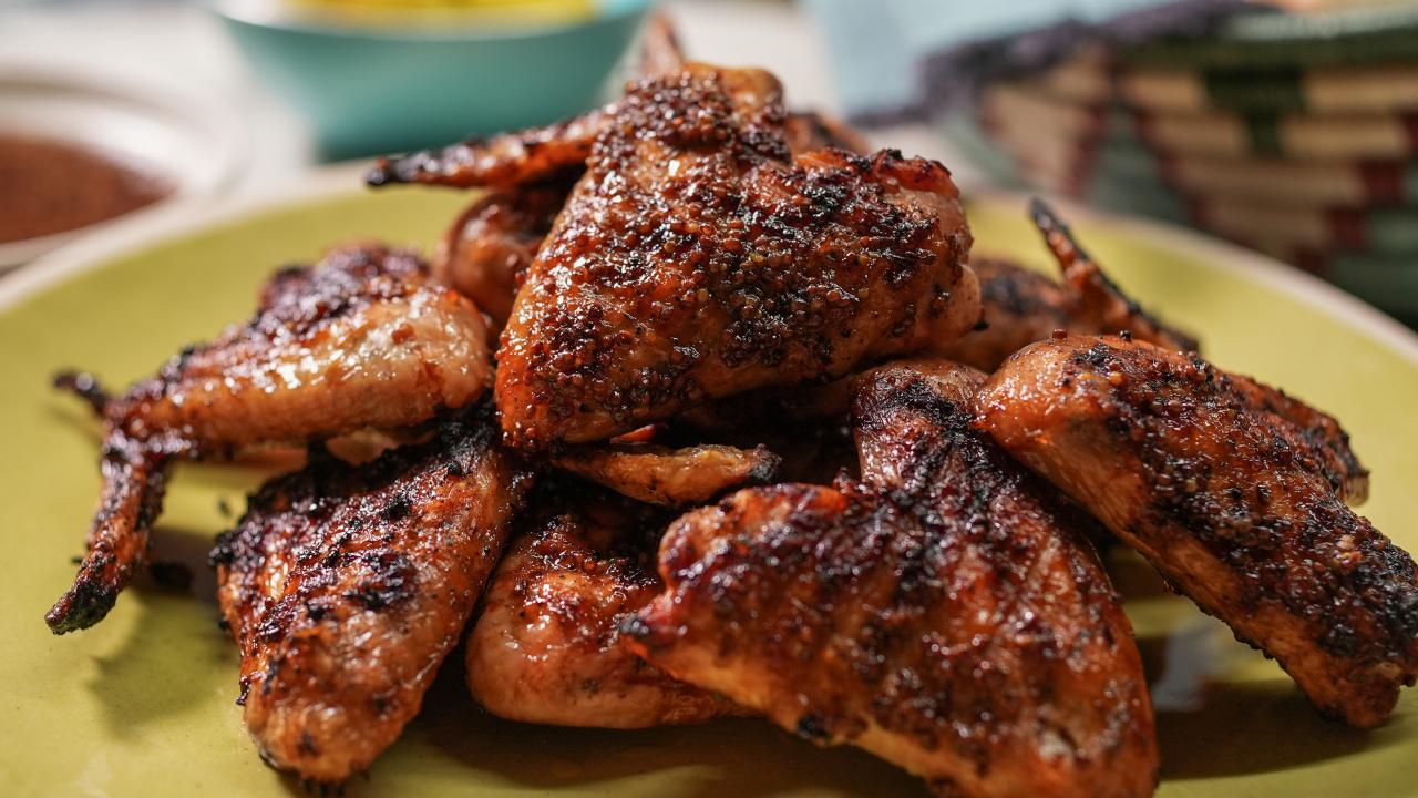Sunny's Racked Wings with Mustard BBQ Sauce