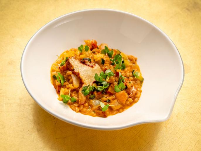 Lobster Farrotto with Lobster Mushrooms and Zucchini Recipe Anne