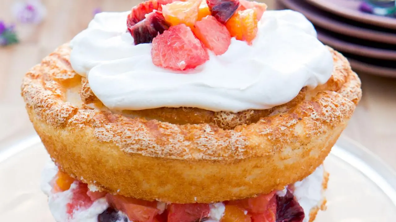 Grilled Angel Food Cake with Citrus Compote