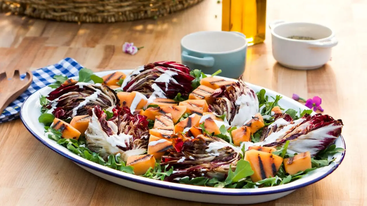 Grilled Radicchio and Cantaloupe Salad