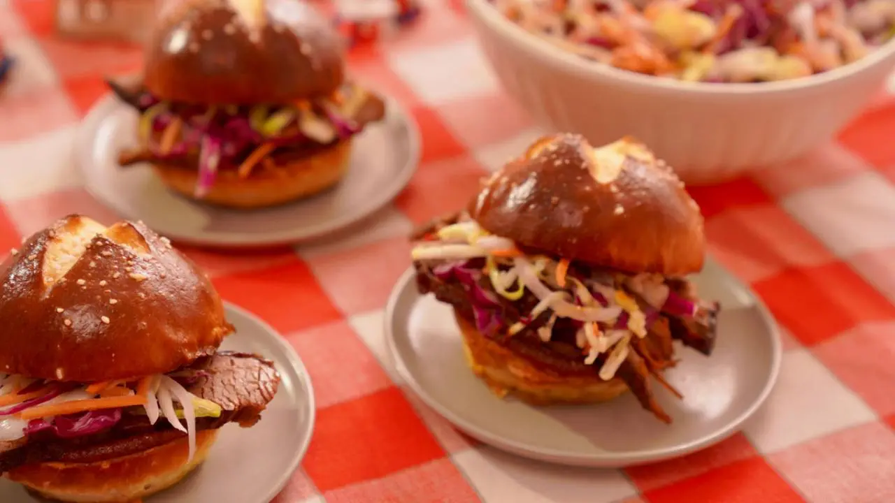 BBQ Brisket Sandwich with Caraway Coleslaw