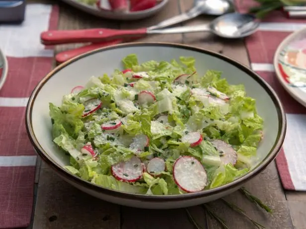 Crisp Romaine Salad with Tangy Vinaigrette Recipe | Valerie Bertinelli | Food Network