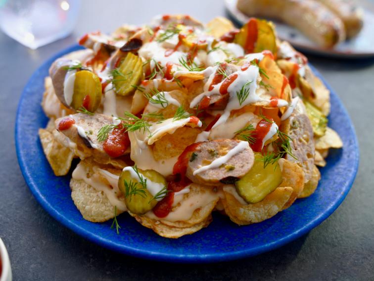 Cheesy Pickle Nachos Recipe Molly Yeh Food Network