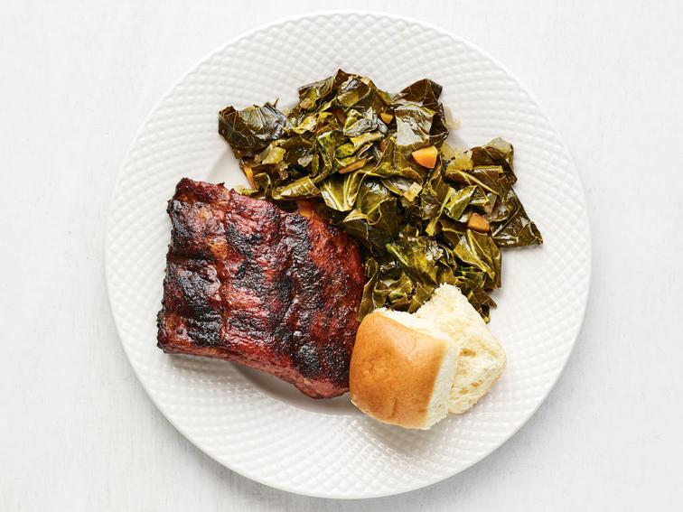 Air Fryer Ribs with Collard Greens Recipe Food Network Kitchen Food