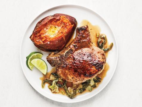Poblano-and-Cheese–Stuffed Pork Chops