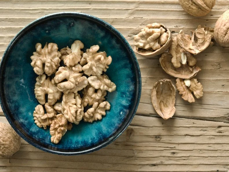 Bowl of walnut halves