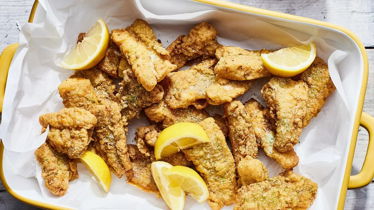 Crispy Buttermilk Fried Catfish Fingers with Lemon Parsley Salt