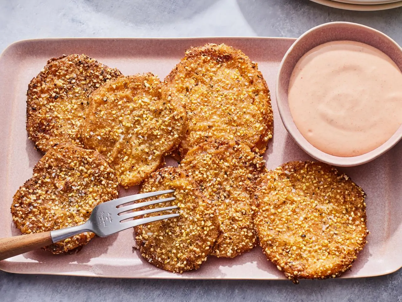 Golden Crunch Fried Green Tomatoes with Comeback Sauce