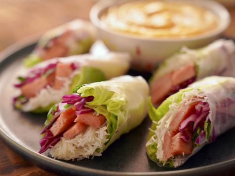 Ham Rolls with Spicy Pineapple Sauce