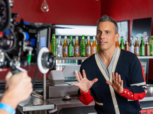 Host Sebastian Maniscalco at Teddy's Red Tacos in East Los Angeles, as seen on Well Done with Sebastian Maniscalco, Season 1.