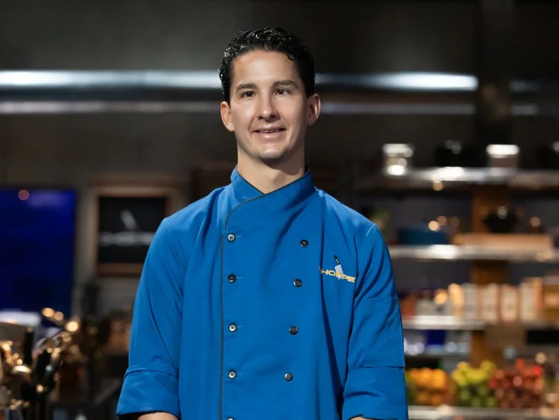 Chef Alex Pineda, as seen on Chopped, Season 50, Alton Brown Maniacal Baskets Tournament.