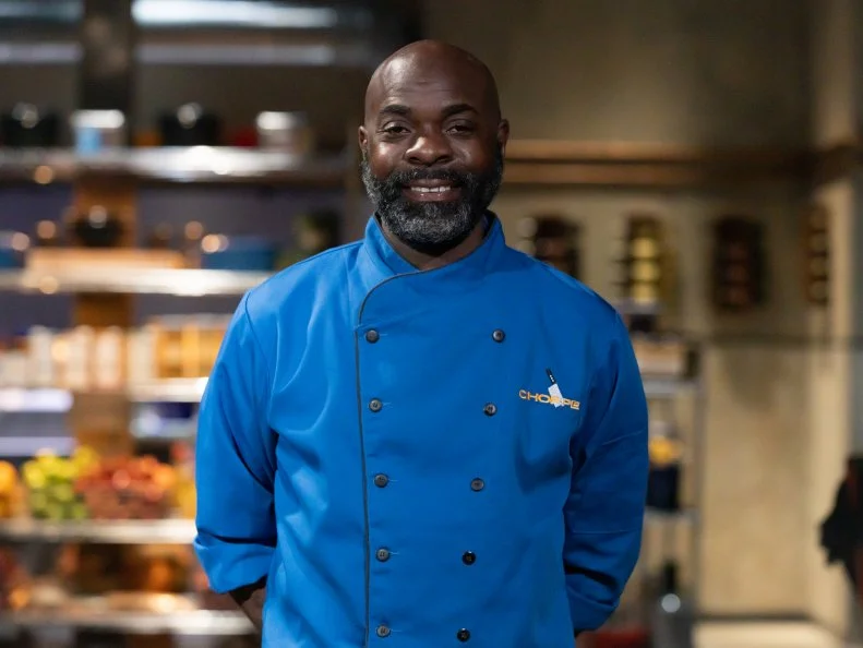 Chef Eric Spigner, as seen on Chopped, Season 50, Alton Brown Maniacal Baskets Tournament.