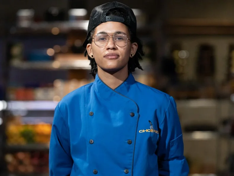 Chef Megan Brown, as seen on Chopped, Season 50, Alton Brown Maniacal Baskets Tournament.