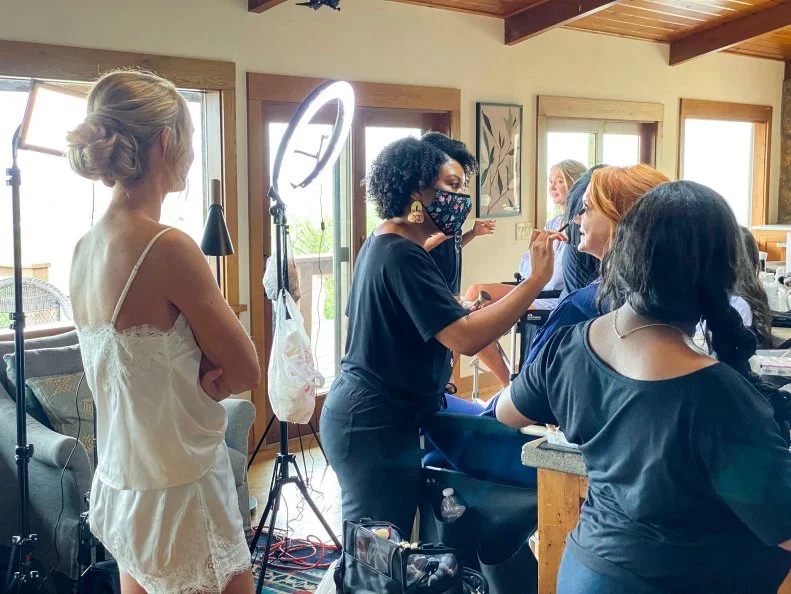 Alex and Ree Drummond at the Lodge Getting Makeup Done