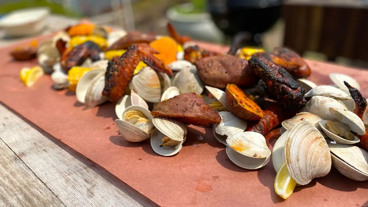 Clam, Sweet Potato and Corn Bake