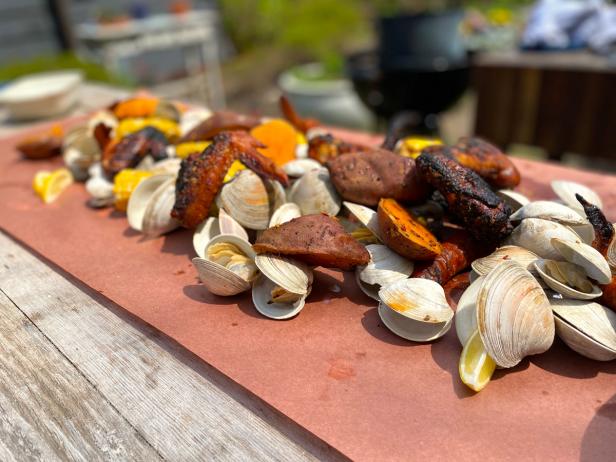Clam Sweet Potato And Corn Bake Recipe Michael Symon Food Network