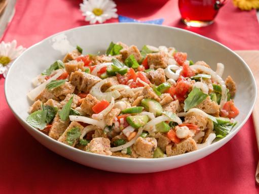 Everything Bagel Panzanella Salad Recipe | Valerie Bertinelli | Food ...