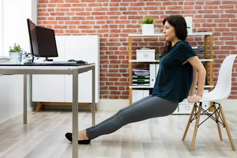 Triceps Dips Chair Exercise At Office Desk