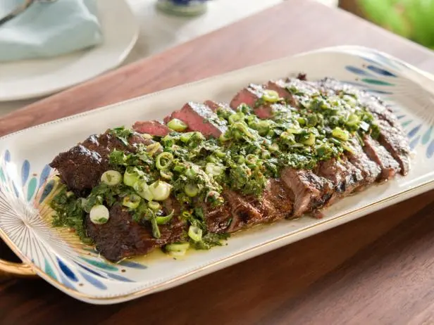 Flank Steak with Lemon-Lime Herb Sauce Recipe | Valerie Bertinelli 