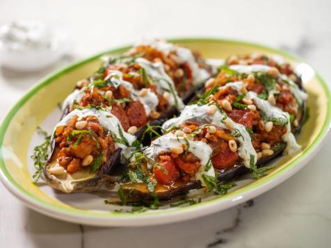 Spicy Chicken Eggplant Boats