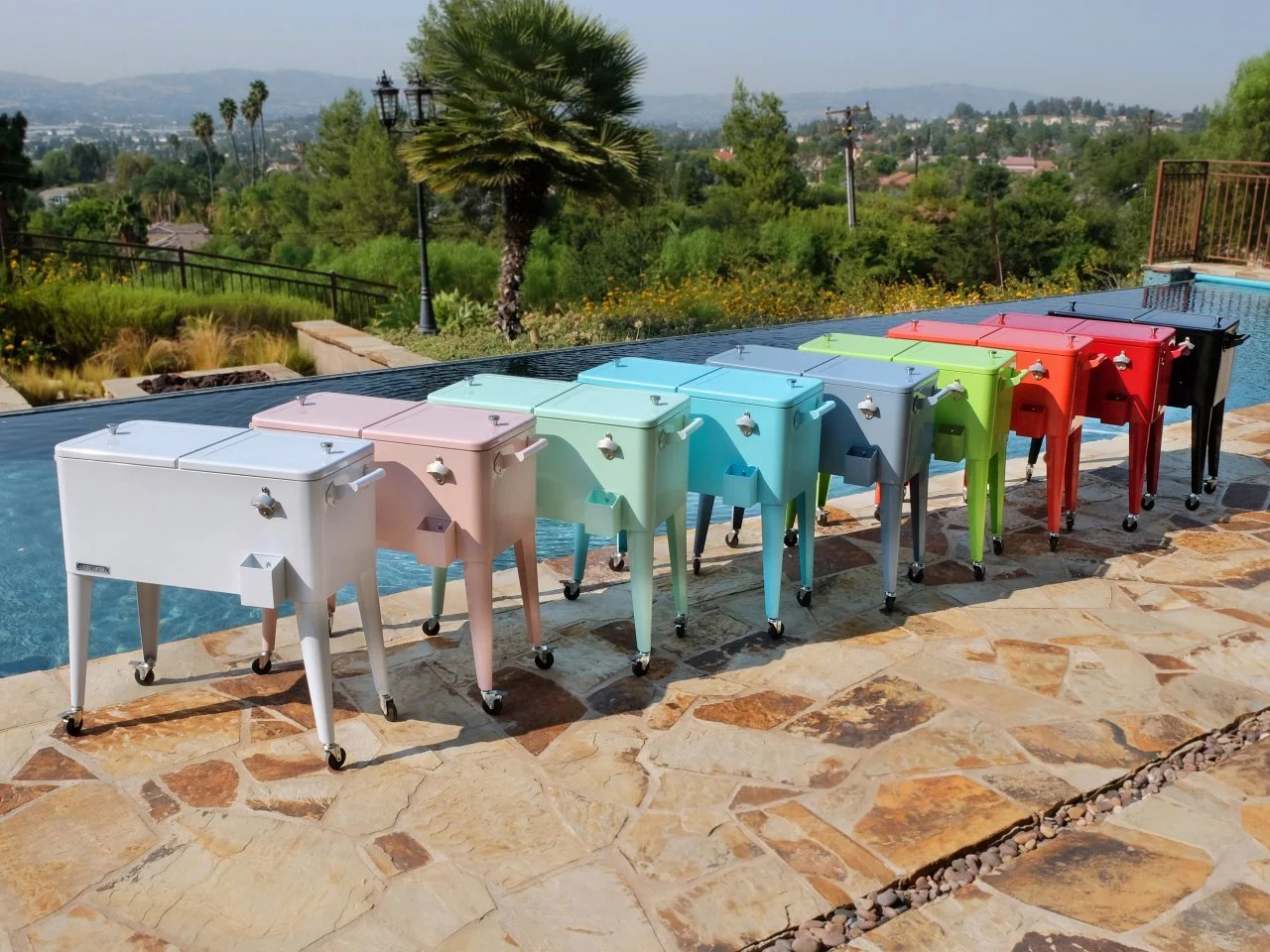 The Permasteel Rolling Patio Cooler Makes Outdoor Entertaining