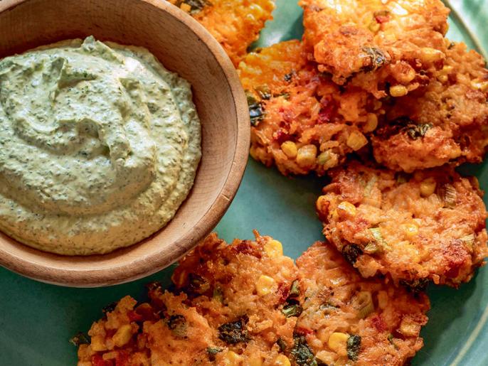 Crispy Rice Corn Fritters Recipe Trisha Yearwood Food Network