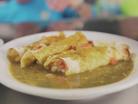 Lobster Enchiladas With Roasted Poblano Sauce