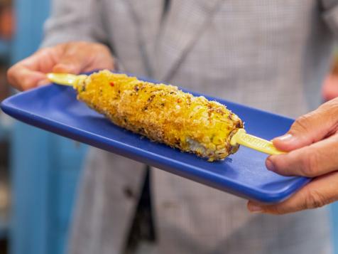 Chile Lime Crema and Pork Rind Corn on the Cob