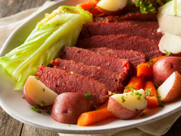 Homemade Corned Beef and Cabbage with Carrots and Potatoes