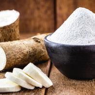 alternative flour, vegan food, typical of Brazil, made with cassava. Typical south american root