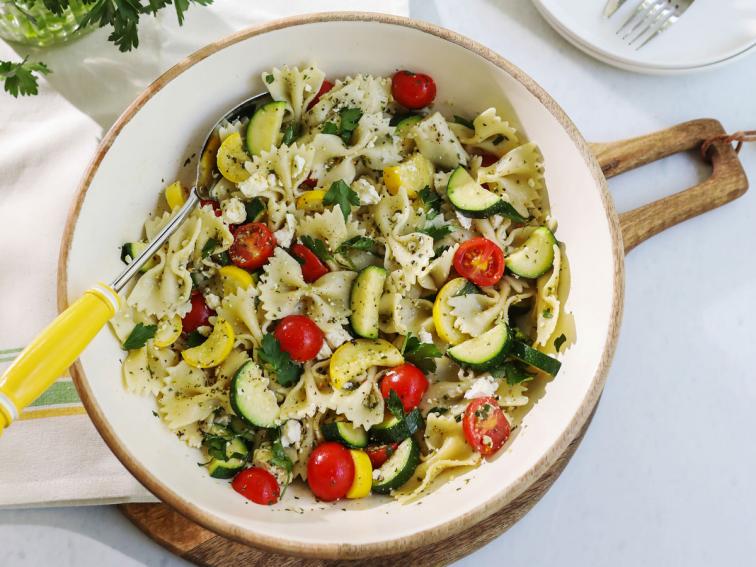 Summer Squash Pasta Salad with Chimichurri Vinaigrette Recipe Kardea