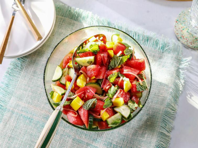 Marinated Watermelon Salad with Spicy ChipotleLime Vinaigrette Recipe Kardea Brown Food Network