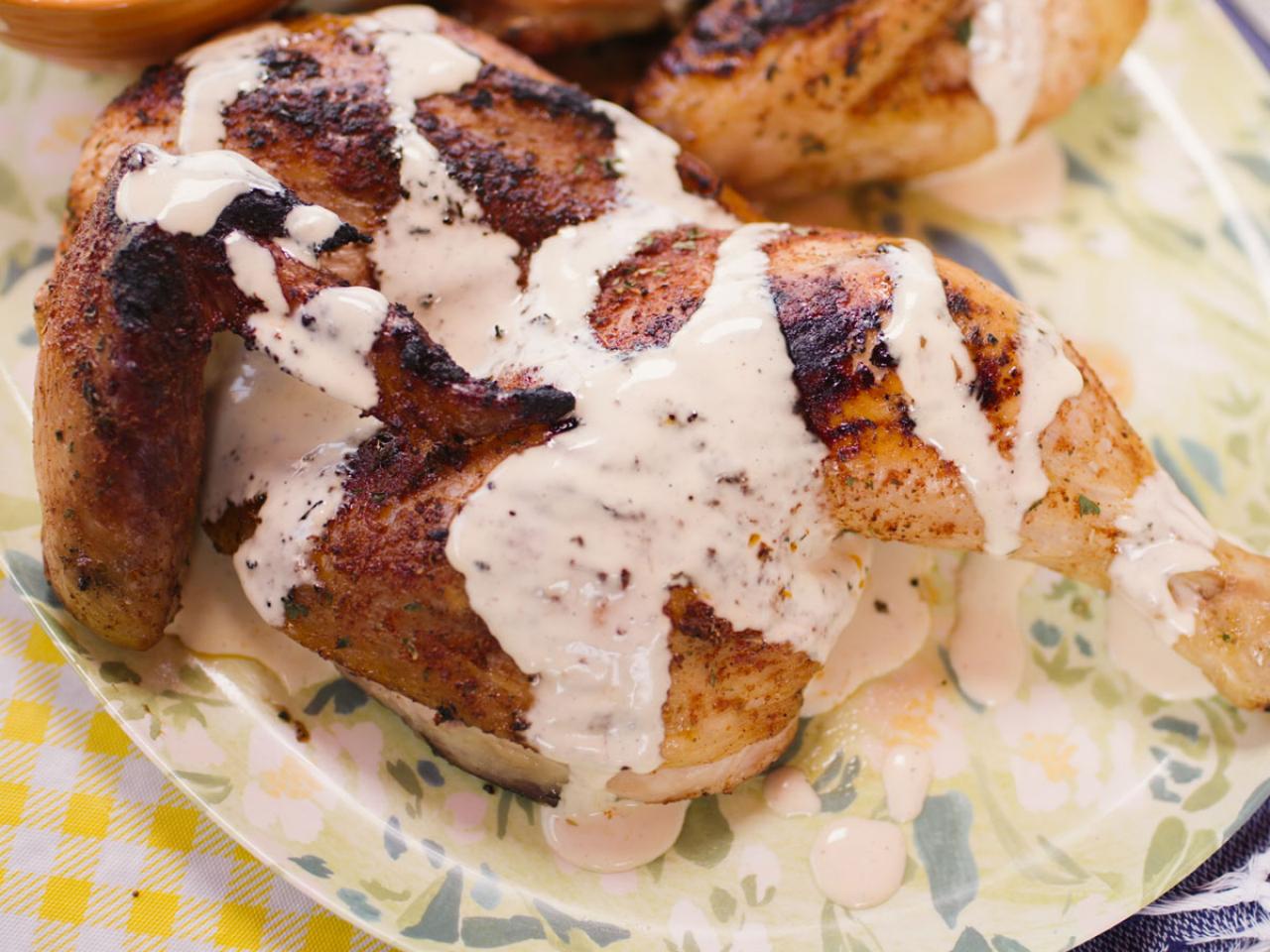 Smoky Dry Rubbed Grilled Chicken with Alabama White Sauce