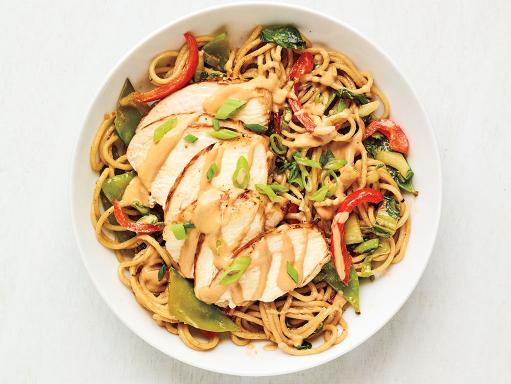 Peanut Noodles with Chicken Recipe | Food Network Kitchen | Food Network